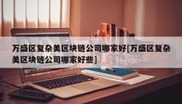 万盛区复杂美区块链公司哪家好[万盛区复杂美区块链公司哪家好些]